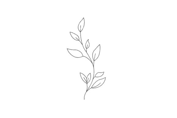 A Branch with Leaves: A Versatile Embroidery Design
