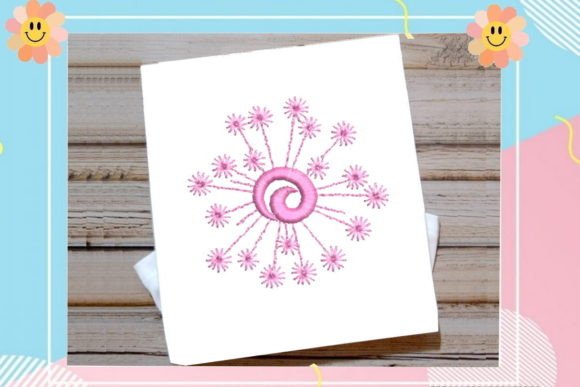 Beautiful Pink Flower: A Charming Embroidery Design