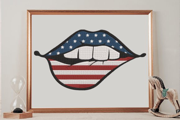 Biting Lips USA Flag for 4th of July