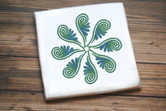 Blue Green One Line Flower: A Versatile Embroidery Design