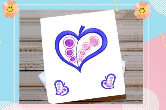 Blue Heart Flower: A Sweet and Modern Embroidery Design