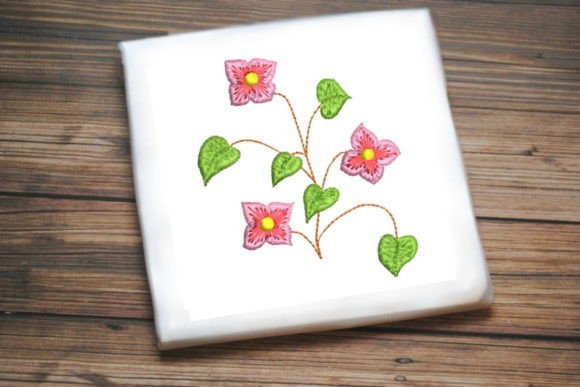Charming Cute Pink Flowers Leaves Design