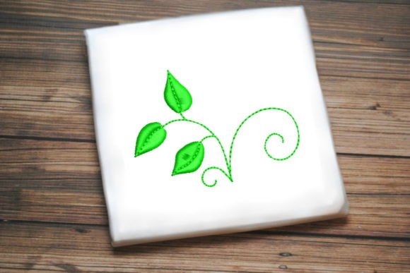 Charming Lovely Green Foliage Embroidery Design