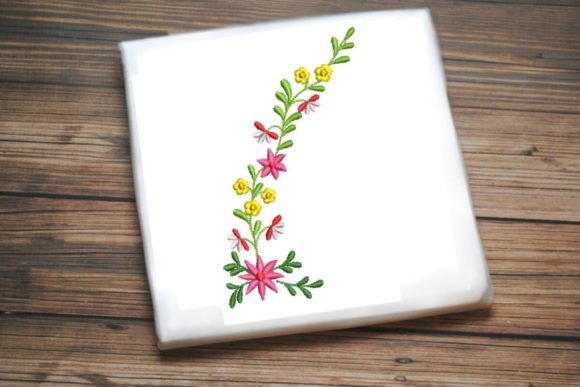 Charming Multicolor Flowers Bunch Embroidery