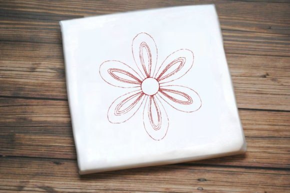 Cute Red One Line Flower: A Versatile Embroidery Design