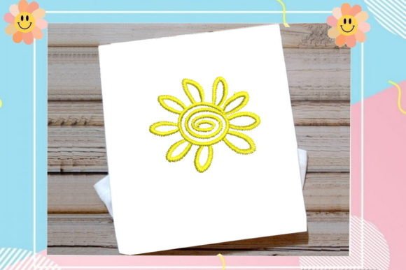 Cute Sunflower: A Sweet and Modern Embroidery Design