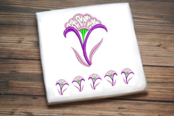Elegant Purple White Flower Embroidery Design
