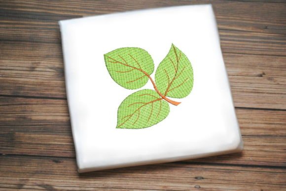 Elegant Three Beautiful Leaves Embroidery Design