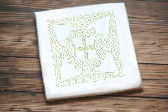Green One Line Flower: A Premium Embroidery Design