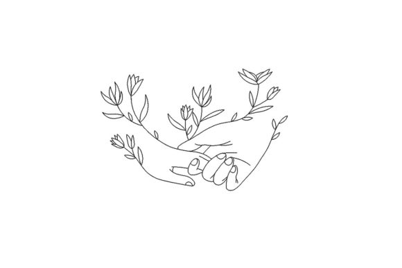 Hands with Flowers: A Versatile Embroidery Design
