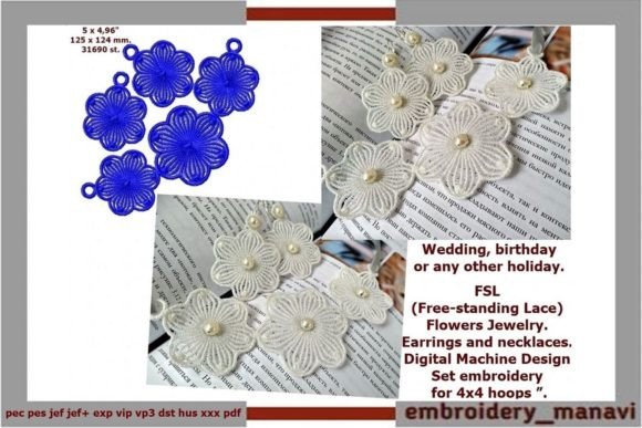 ITH FSL Flowers Jewelry: Elegant Embroidery for Business