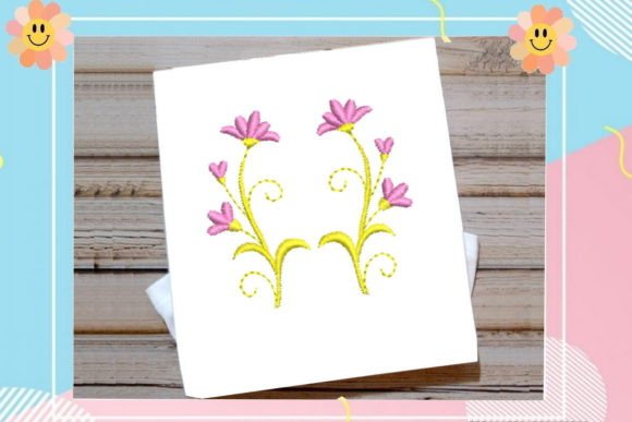 Pink Cute Flower: A Sweet and Modern Embroidery Design