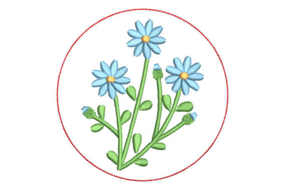 Plants with Flowers: A Premium Embroidery Design