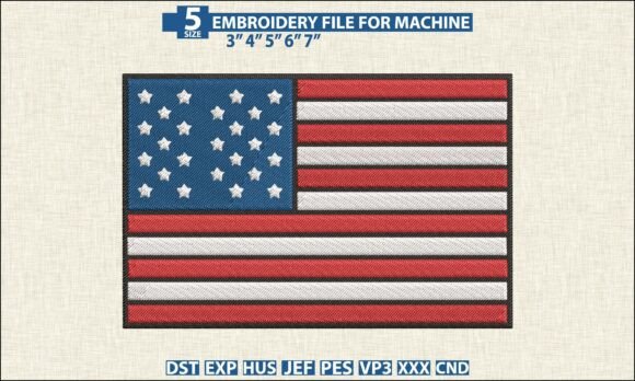 Review of USA Flag Embroidery Pattern PES DST