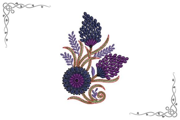 Saffron Flower: A Cozy and Artistic Embroidery Design