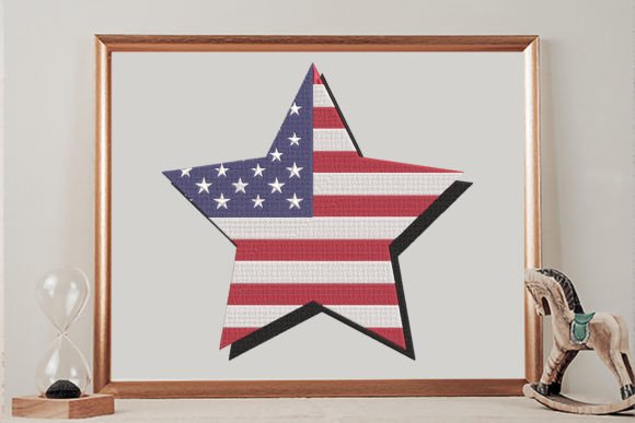 Star Flag USA: A Whimsical Embroidery Design